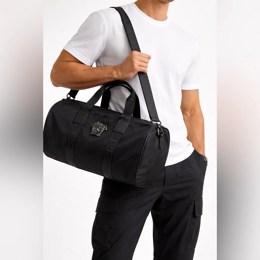 Versace Medusa Logo Boston Bag Gym Bag Duffle Bag Weekender Unisex NWT